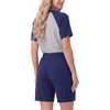 image:imageMens Pajamas Set Short Sleeve Raglan Shirts and Shorts Lounge Sleepwear03navy Blue