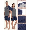 image:imageMens Pajamas Set Short Sleeve Raglan Shirts and Shorts Lounge Sleepwear03navy Blue