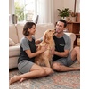 image:imageMens Pajamas Set Short Sleeve Raglan Shirts and Shorts Lounge Sleepwear04dark Gray