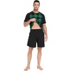 image:imageMens Pajamas Set Short Sleeve Raglan Shirts and Shorts Lounge Sleepwear09black Green Gird