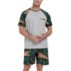 image:imageMens Pajamas Set Short Sleeve Raglan Shirts and Shorts Lounge Sleepwear41black Panther
