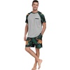 image:imageMens Pajamas Set Short Sleeve Raglan Shirts and Shorts Lounge Sleepwear41black Panther