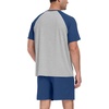 image:imageMens Pajamas Set Short Sleeve Raglan Shirts and Shorts Lounge Sleepwear47dark Blue