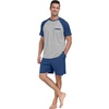 image:imageMens Pajamas Set Short Sleeve Raglan Shirts and Shorts Lounge Sleepwear47dark Blue