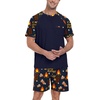 image:imageMens Pajamas Set Short Sleeve Raglan Shirts and Shorts Lounge Sleepwear48navy Blue Chocolate