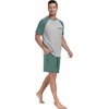 image:imageMens Pajamas Set Short Sleeve Raglan Shirts and Shorts Lounge Sleepwear49haze Blue