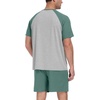 image:imageMens Pajamas Set Short Sleeve Raglan Shirts and Shorts Lounge Sleepwear49haze Blue