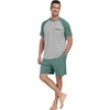 image:imageMens Pajamas Set Short Sleeve Raglan Shirts and Shorts Lounge Sleepwear49haze Blue