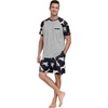 image:imageMens Pajamas Set Short Sleeve Raglan Shirts and Shorts Lounge Sleepwear51navy Blue White Dog