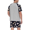 image:imageMens Pajamas Set Short Sleeve Raglan Shirts and Shorts Lounge Sleepwear51navy Blue White Dog