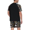 image:imageMens Pajamas Set Short Sleeve Raglan Shirts and Shorts Lounge Sleepwear53black Sloth