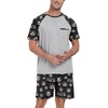 image:imageMens Pajamas Set Short Sleeve Raglan Shirts and Shorts Lounge Sleepwear54black Brown Bear