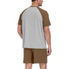 image:imageMens Pajamas Set Short Sleeve Raglan Shirts and Shorts Lounge Sleepwear55brown