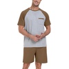 image:imageMens Pajamas Set Short Sleeve Raglan Shirts and Shorts Lounge Sleepwear55brown