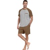 image:imageMens Pajamas Set Short Sleeve Raglan Shirts and Shorts Lounge Sleepwear55brown