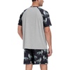 image:imageMens Pajamas Set Short Sleeve Raglan Shirts and Shorts Lounge Sleepwear56dark Gray Wolf