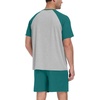 image:imageMens Pajamas Set Short Sleeve Raglan Shirts and Shorts Lounge Sleepwear57emerald Blue