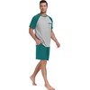 image:imageMens Pajamas Set Short Sleeve Raglan Shirts and Shorts Lounge Sleepwear57emerald Blue