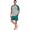 image:imageMens Pajamas Set Short Sleeve Raglan Shirts and Shorts Lounge Sleepwear57emerald Blue