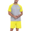 image:imageMens Pajamas Set Short Sleeve Raglan Shirts and Shorts Lounge Sleepwear59fluorescent Yellow