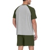 image:imageMens Pajamas Set Short Sleeve Raglan Shirts and Shorts Lounge Sleepwear60olive Green