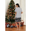 image:imageMens Pajamas Set Short Sleeve Raglan Shirts and Shorts Lounge SleepwearChristmas Snowman