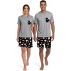 image:imageMens Pajamas Set Short Sleeve Raglan Shirts and Shorts Lounge SleepwearChristmas Snowman