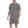 image:imageMens Pajamas Set Short Sleeve Raglan Shirts and Shorts Lounge SleepwearDark Gray