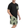 image:imageMens Pajamas Set Short Sleeve Raglan Shirts and Shorts Lounge SleepwearFp Apricot Ape Man