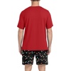 image:imageMens Pajamas Set Short Sleeve Raglan Shirts and Shorts Lounge SleepwearFp Black Lantern