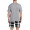 image:imageMens Pajamas Set Short Sleeve Raglan Shirts and Shorts Lounge SleepwearFp Black White Plaid