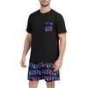 image:imageMens Pajamas Set Short Sleeve Raglan Shirts and Shorts Lounge SleepwearFp Blue Christmas Sock