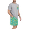 image:imageMens Pajamas Set Short Sleeve Raglan Shirts and Shorts Lounge SleepwearFp Blue Green Banana