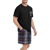 image:imageMens Pajamas Set Short Sleeve Raglan Shirts and Shorts Lounge SleepwearFp Blue Red Plaid