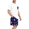 image:imageMens Pajamas Set Short Sleeve Raglan Shirts and Shorts Lounge SleepwearFp Blue Santa