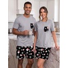 image:imageMens Pajamas Set Short Sleeve Raglan Shirts and Shorts Lounge SleepwearFp Christmas Snowman