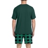 image:imageMens Pajamas Set Short Sleeve Raglan Shirts and Shorts Lounge SleepwearFp Green Plaid