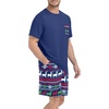 image:imageMens Pajamas Set Short Sleeve Raglan Shirts and Shorts Lounge SleepwearFp Navy Blue Elk