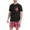 image:imageMens Pajamas Set Short Sleeve Raglan Shirts and Shorts Lounge SleepwearFp Red White Plaid
