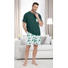 image:imageMens Pajamas Set Short Sleeve Raglan Shirts and Shorts Lounge SleepwearFp White Pine Tree