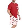 image:imageMens Pajamas Set Short Sleeve Raglan Shirts and Shorts Lounge SleepwearFp White Red Elk