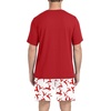 image:imageMens Pajamas Set Short Sleeve Raglan Shirts and Shorts Lounge SleepwearFp White Red Elk