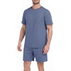 image:imageMens Pajamas Set Short Sleeve Raglan Shirts and Shorts Lounge SleepwearGray Blue