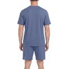 image:imageMens Pajamas Set Short Sleeve Raglan Shirts and Shorts Lounge SleepwearGray Blue