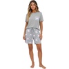 image:imageMens Pajamas Set Short Sleeve Raglan Shirts and Shorts Lounge SleepwearPink Star