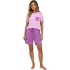 image:imageMens Pajamas Set Short Sleeve Raglan Shirts and Shorts Lounge SleepwearPurple Red