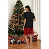 image:imageMens Pajamas Set Short Sleeve Raglan Shirts and Shorts Lounge SleepwearRed Grid