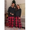 image:imagePrinStory Couples Matching Fleece Pajama Set for Women amp Men Warm SleepwearFp Red Black Plaid