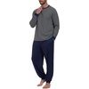 image:imagePrinStory Mens Pajamas Set Lightweight Long Sleeve Shirts and Pants1 Navy Blue
