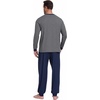 image:imagePrinStory Mens Pajamas Set Lightweight Long Sleeve Shirts and Pants1 Navy Blue